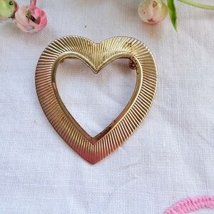 Gold Heart-Shaped Brooch